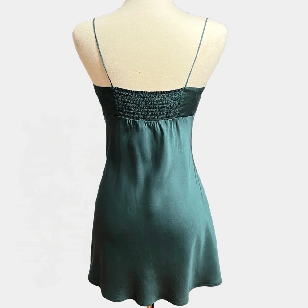 PINK Victoria’s Secret TENCEL™ Slip Mini Dress | Y2K Emerald Green S-M - Picture 3 of 10